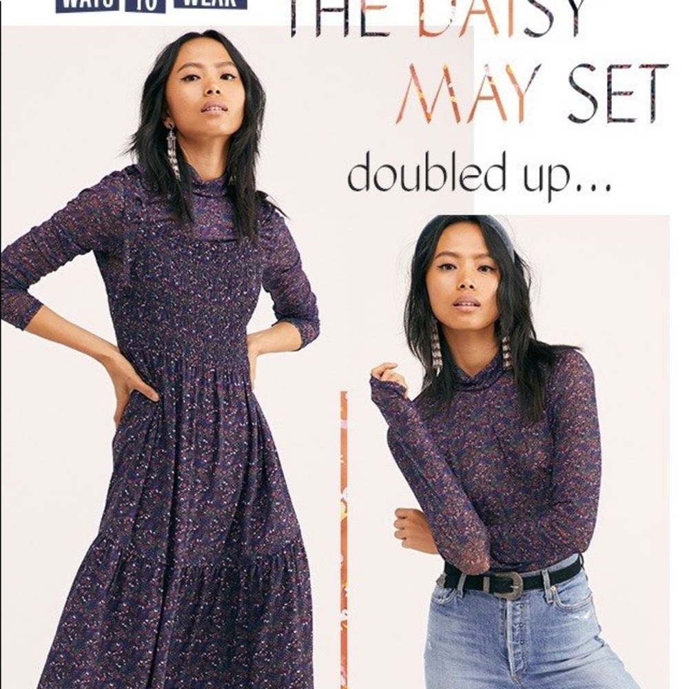 Free People Daisy May Set Dress & sheer top